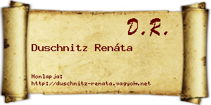 Duschnitz Renáta névjegykártya